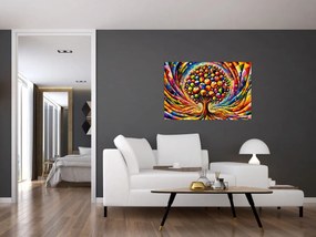 Tablou – Arbore colorat cu mere (90x60 cm)