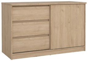 Comodă în culoare naturală cu aspect de lemn de stejar cu ușă glisantă 119x76x50 cm Naia – Tvilum