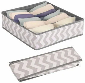 Organizator sertar 7 compartimente 32x32x10 cm, Zig Zag gri