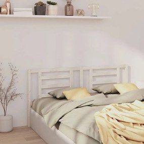 818841 vidaXL Tăblie de pat, alb, 206x4x100 cm, lemn masiv de pin