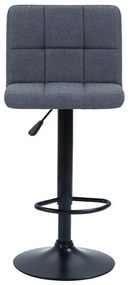 Scaune de bar tapitate 2 buc, gri inchis