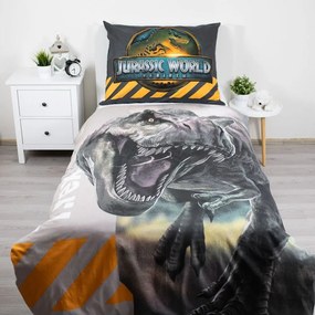 Lenjerie de pat pentru copii din bumbac pentru pat de o persoană 140x200 cm Jurassic World "T-Rex" – Jerry Fabrics