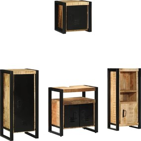 vidaXL Set de mobilier pentru baie cu sertar 4 pcs Lemn de mango solid