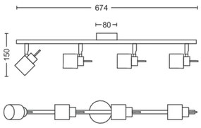 Spot MERANTI 4xGU10/35W/230V alb Philips