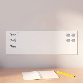 vidaXL Placă magnetică de perete, albă, 60x20 cm, sticlă securizată