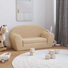 Canapea pentru copii cu 2 locuri, crem, plus moale