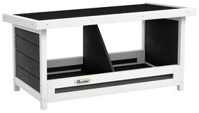 PawHut Cuibar pentru Găini cu 2 Zone, Bază Înălțată și Acoperiș din Bitum, 66x37x34 cm, Gri | Aosom Romania