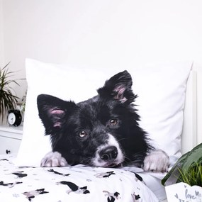 Câine Border Collie husă de pilotă 140×200cm, 70×90 cm