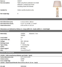 Veioza, lampa de masa design LUX Bonny, alabastru 116217 HZ