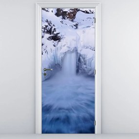 Fototapet pentru ușă - Cascadele iarna (95x205cm)