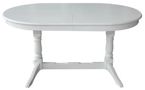 Set masa extensibila cu 4 scaune EUROPA, lemn masiv, ovala, alb, 160 240x90x70 cm