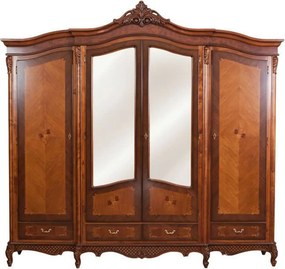Dulap lemn masiv 4 Uși Edward, 220 × 66 × 252 cm