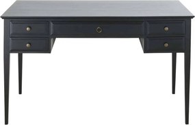 Birou lemn masiv gri Noir Antracit, 132 × 70 × 78 cm