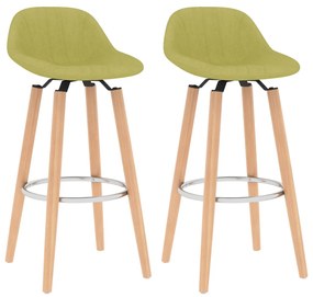 289382 vidaXL Scaune de bar, 2 buc., verde, material textil