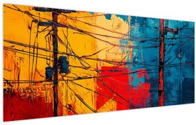 Tablou - Linii electrice abstracte (120x50 cm)