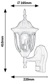 Rabalux 7837 - Aplică perete exterior cu senzor MILANO 1xE27/60W/230V IP43 negru