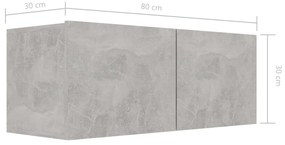 Set dulapuri TV, 8 piese, gri beton, PAL 1, Gri beton, 100 x 30 x 30 cm
