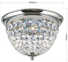 Plafoniera cristal Asfour design elegant lux PLAFOND D-35cm crom