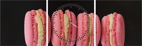 Tablou cu macarons (cu ceas) (90x30 cm)