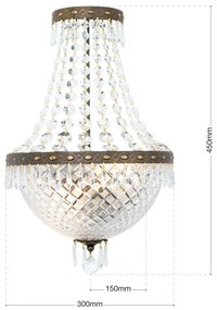 Aplica de perete cristal SCHOLER, EMPIRE CRYSTAL antique patina
