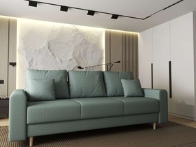 Canapea extensibilă dumonde cu ladă de depozitare si sezut confortabil din spuma high-density, Kronos Enjoy Mint 210x100 cm