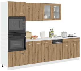 vidaXL Set dulapuri de bucătărie 7 piese Artisan Stejar lemn prelucrat