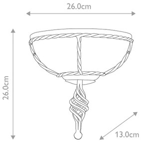 Aplică Elstead PB-WU-BLK-GOLD PEMBROKE 1xE27/60W/230V