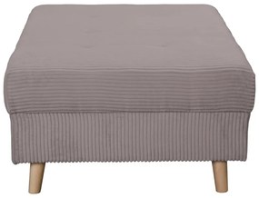 Taburet gri cu tapițerie din catifea reiată Ariella – Ropez