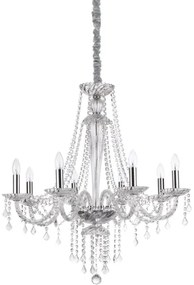 Lustră de cristal pe lanț Ideal Lux AMADEUS 8xE14/40W/230V d. 80 cm transparent