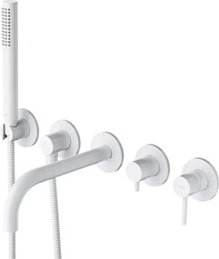 Baterie cada-dus incastrata Omnires Y finisaj alb mat 5 elemente cu corp ingropat pipa 23 cm