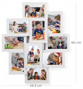 Set 10 rame foto, MDF, alb