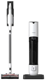 Aspirator fara fir Tineco Pure ONE Station 5, 450W, 2 moduri, Statie 0.45 l + 2.5 l, Autonomie 70 min, Senzor iLoop, Tehnologie PureCyclone, Auto-curatare, Alb