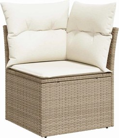 vidaXL Set de canapele pentru grădină cu pernă 9 pcs Bej Rattan poli