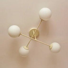 Plafonieră aplicată MOON 4xE27/15W/230V crem