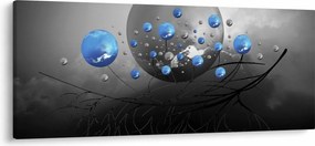 Tabloul cu bile abstracte albastre (120x50 cm)
