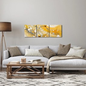 Tablou - fundal abstract cu decor de aur (cu ceas) (90x30 cm)