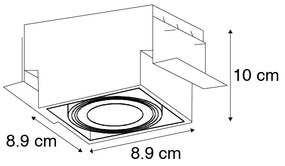 Set de 6 spoturi incastrate negre GU10 inclinabile fara rama - Oneon