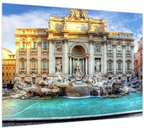 Tablou pe sticlă - Fântâna Trevi (70x50 cm)