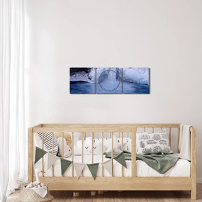 Tablou cu cascadele iarna (cu ceas) (90x30 cm)