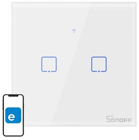 Intrerupator Smart WiFi + RF 433MHz Sonoff T1 EU TX (2 canale)