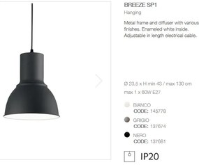 Pendul design modern minimalist BREEZE SP1 SMALL negru 137681