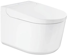 Set vas WC suspendat Grohe Sensia Rimless cu functie bideu electric alb lucios si capac softclose