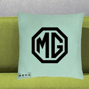 Perna Personalizata cu emblema MG, 40x40 cm, Verde Menta, Husa Detasabila, Perna Inclusa, BEKZ®