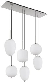Lustra 6L design modern Blacky I nichel mat
