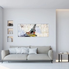 Tablou - Arta digitală a Turnului Eiffel (120x50 cm)