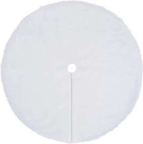 vidaXL Fustă de brad de Crăciun, albă, 90 cm, blană artificială