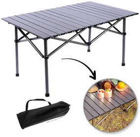 Masă de camping pliabilă cu capac 95 x 56 x 50 cm Bej
