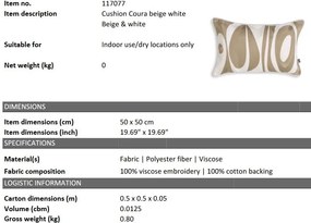 Perna decorativa design LUX Coura bej/ alb