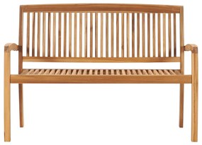 Banca de gradina stivuibila cu perna, 128,5 cm, lemn masiv tec Rosu, 120 cm, 1, 1