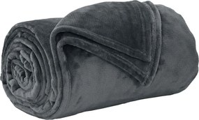 vidaXL Pătura de aruncat Gri închis 240 x 270 cm Molton